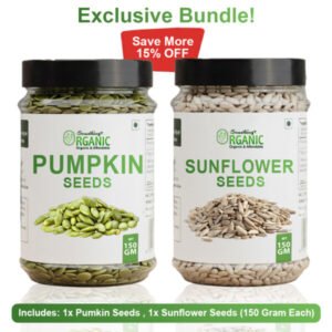 Pack Of 2 Premium Green Pumpkin Seeds + Sunflower Seeds Without Shell-150GM | High-Protein Superfood Jar